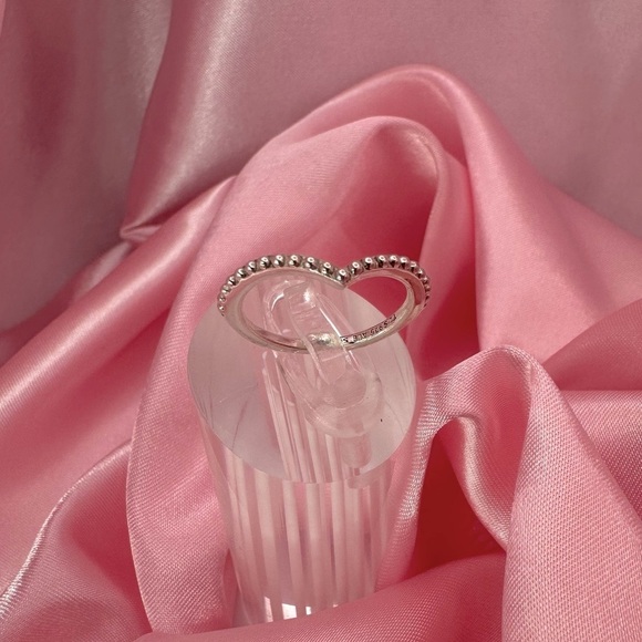 PANDORA Beaded Wishbone Ring – Sterling Silver Simple & Elegant Stacking Ring - Picture 5 of 11